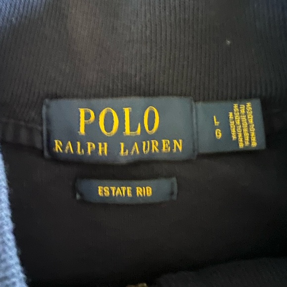 Polo by Ralph Lauren Large Blue Quarter Zip Pullover Mock Neck Sweater Orig $198 - Picture 5 of 6